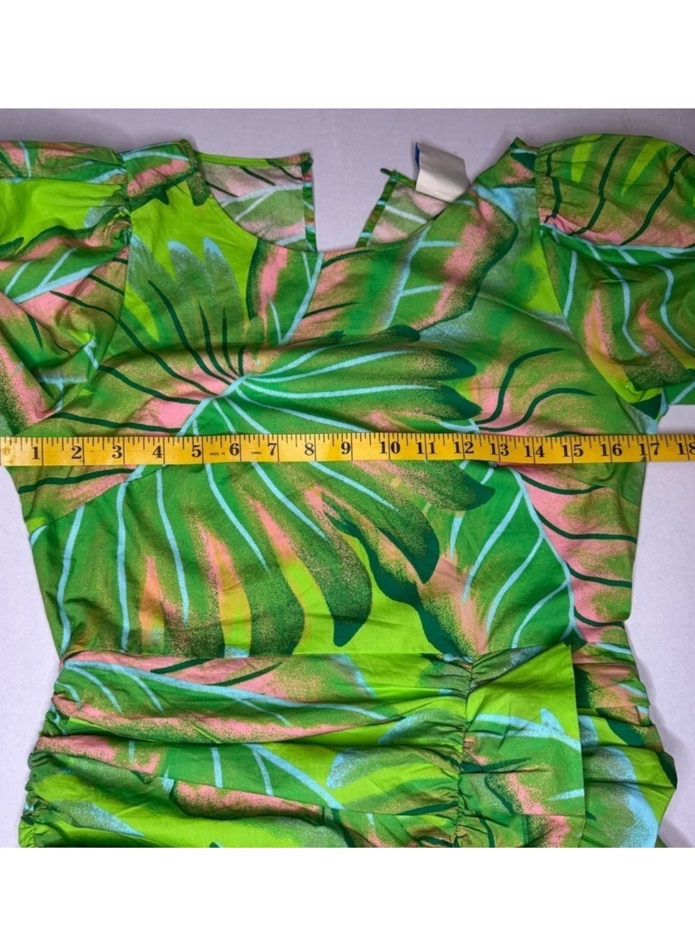 Farm Rio Tropical Ruched Mini Dress Small - Picture 7 of 10